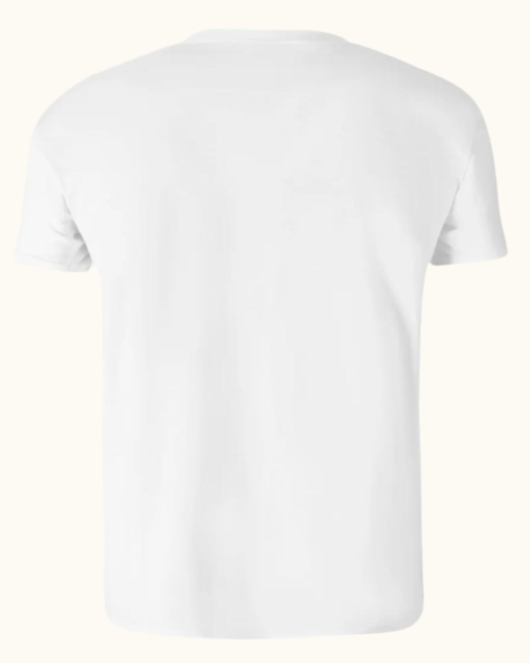 Rückseite des weißen PawsOfTurkiye Unisex-T-Shirts ohne Aufdruck – schlichtes Basic-Shirt aus Baumwolle von Sym Aesthetics.