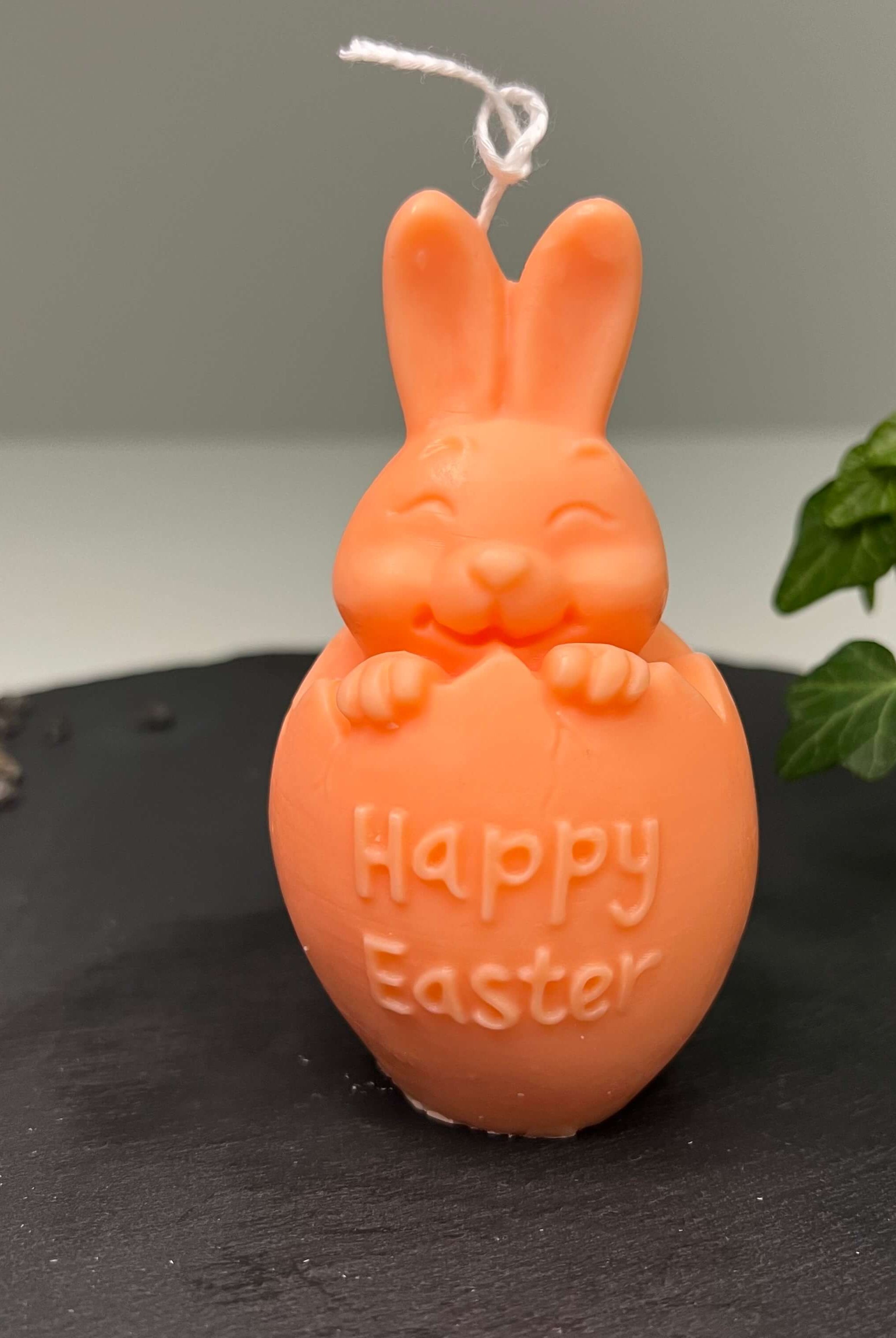 Hier sieht man unsere Easter Jubilee Bunny Kerze. Sie ist perfekt als Dekoration geeignet mit ihrem Hasen und Osterei Design. Sie sieht elegant und ästhetisch aus. Handgemacht aus hochwertigem Sojawachs.