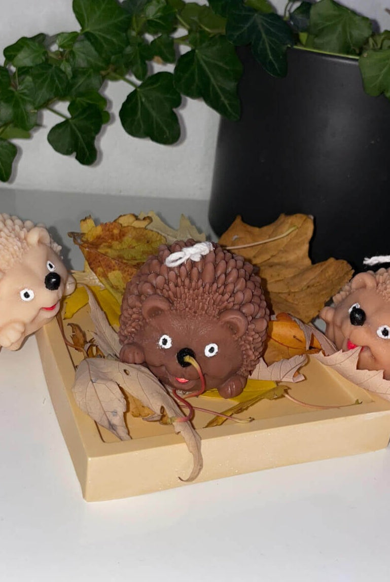 Die Hedgehog Enchantment Kerzen sind perfekt als Osterkerze, Weihnachtskerze und Herbstkerze geeignet. Das Igel Design ist einzigartig und stilvoll. Handgefertigt aus hochwertigem Sojawachs.