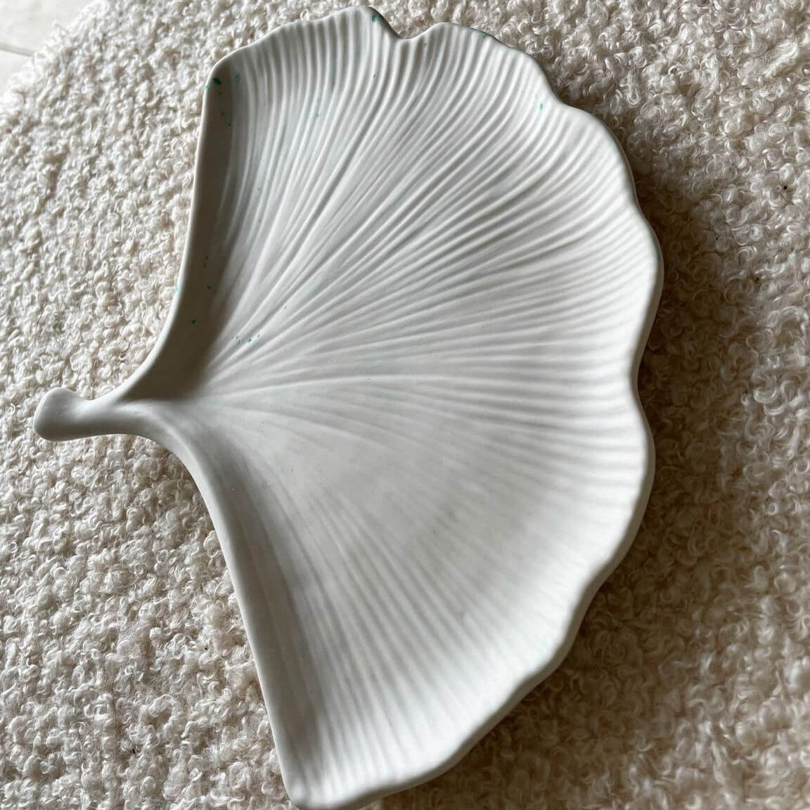 Majestic Leaf Impress Jesmonite Untersetzer. Mit seinem einzigartigem Design ist er perfekt als Schmuckaufbewahrung und Unterteller geeignet. Super dekorativ.