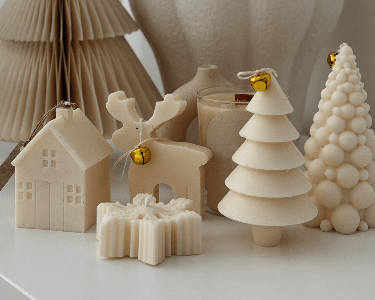 Hier sieht man unsere Weihnachtskerzen. Sie sind das perfekte Geschenk für Weihnachten!