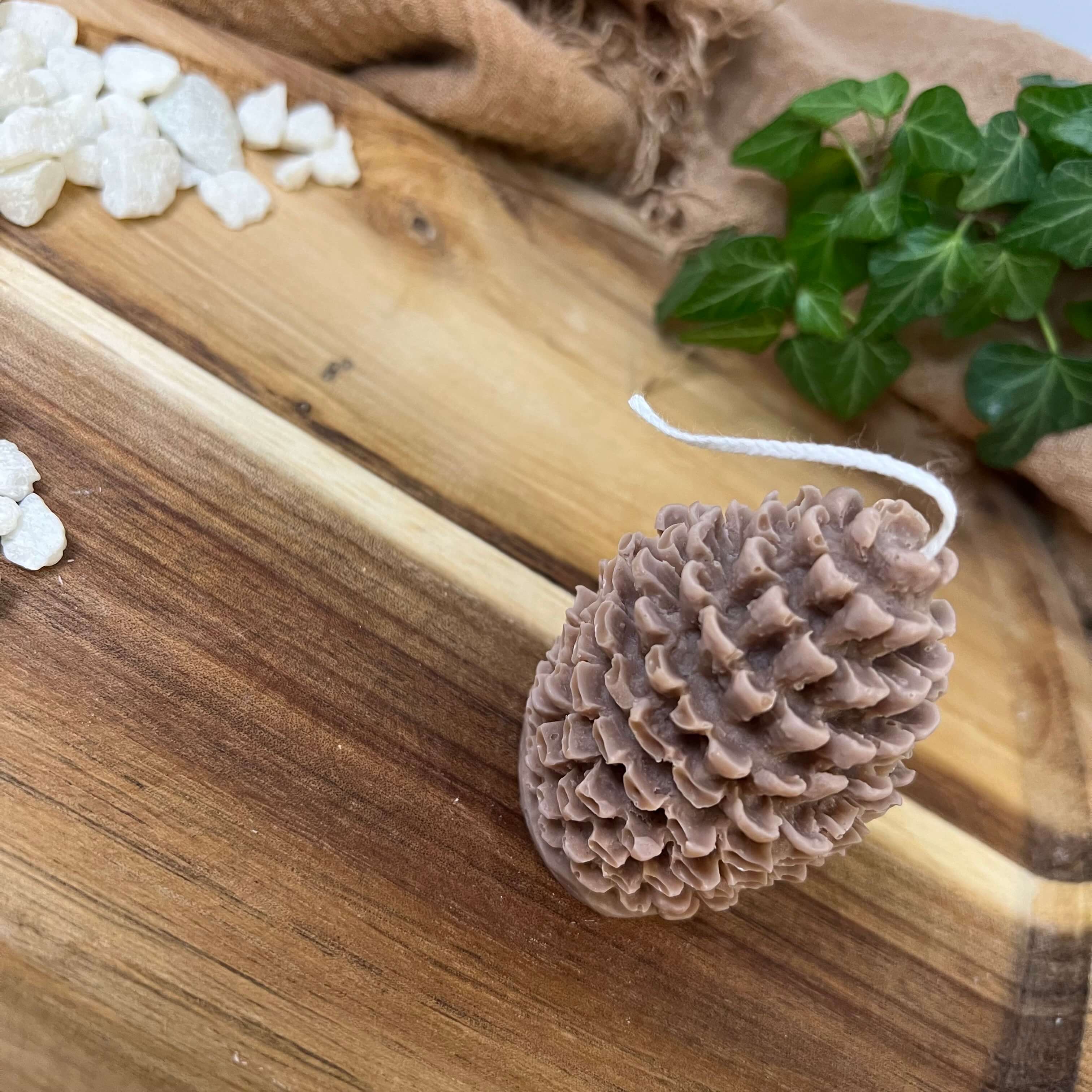 Die Tannenzapfen Kerze Woodland Pinecone Illumination. Sie ist das perfekte Geburtstagsgeschenk, Gastgeschenk, Weihnachtsgeschenk und Ostergeschenk. Das Design macht sie zu einem Unikat. Handgefertigt aus hochwertigem Sojawachs.