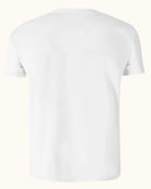 Rückseite des weißen PawsOfTurkiye Unisex-T-Shirts ohne Aufdruck – schlichtes Basic-Shirt aus Baumwolle von Sym Aesthetics.