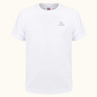 Weißes Kinder-T-Shirt mit schwarzem PawsOfTurkiye-Logo – Basic Shirt aus Baumwolle, Teil der Sym Aesthetics Charity-Kollektion zugunsten von Straßenhunden und Katzen.