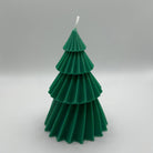 Dunkelgrüne “Nordic Pine”-Kerze aus handgefertigtem Sojawachs. Inspiriert von der ruhigen Schönheit des nordischen Winters, vegan und nachhaltig.