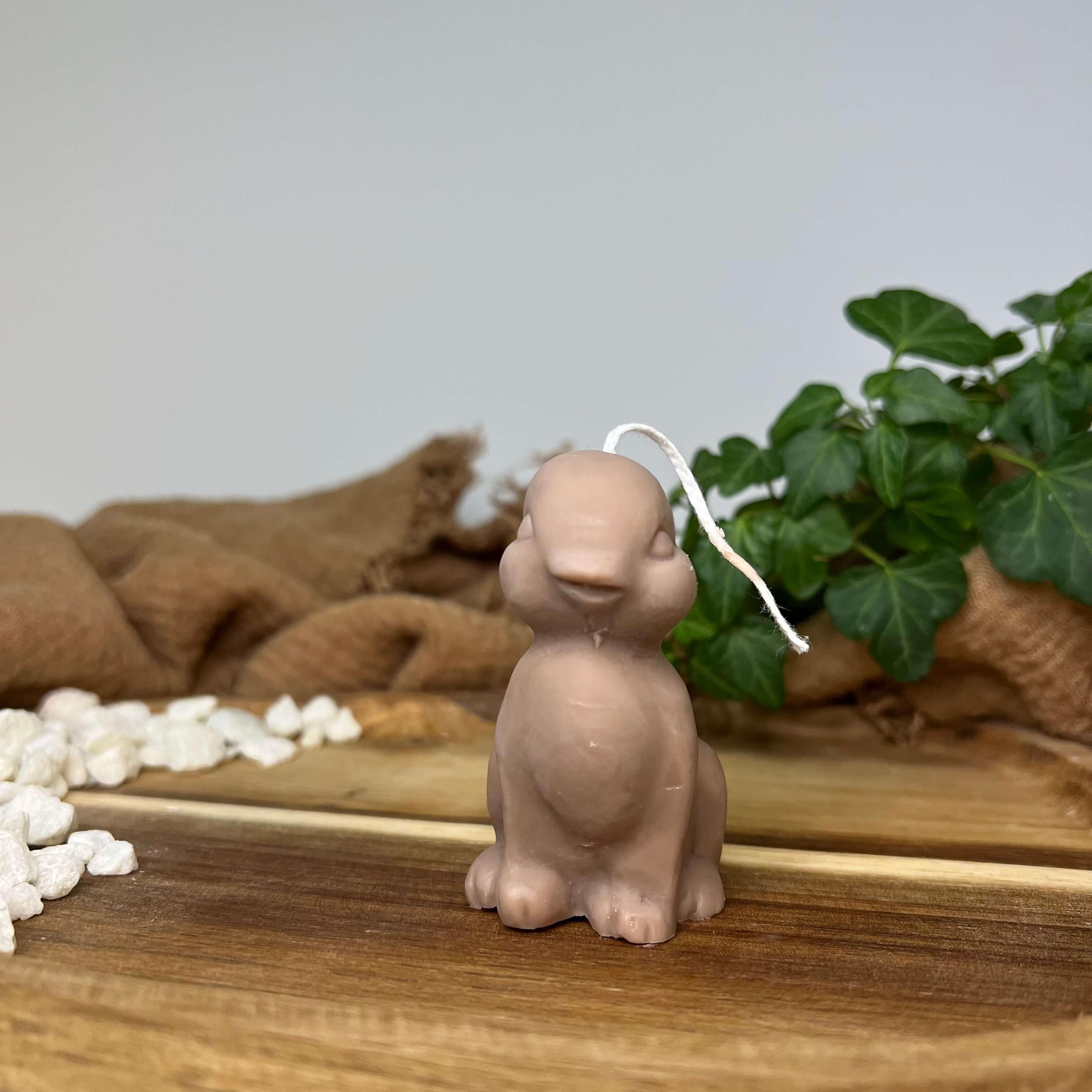 Dargestellt ist hier die Sitting Bunny Zenlight Kerze. Diese Hasenkerze ist die perfekte Osterdekoration. Mit handgemachtem Sojawachs ist sie auch Umweltfreundlich. Perfekt geeignet als Osterkerzen. In der Farbe Braun.