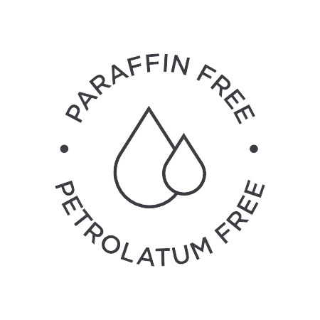 Auf diesem Bild sieht man ein Paraffin frei Symbol. Alle unsere Kerzen sind frei von Paraffin, also haben sie keine schädlichen Stoffe und sind umweltfreundlich und vegan.