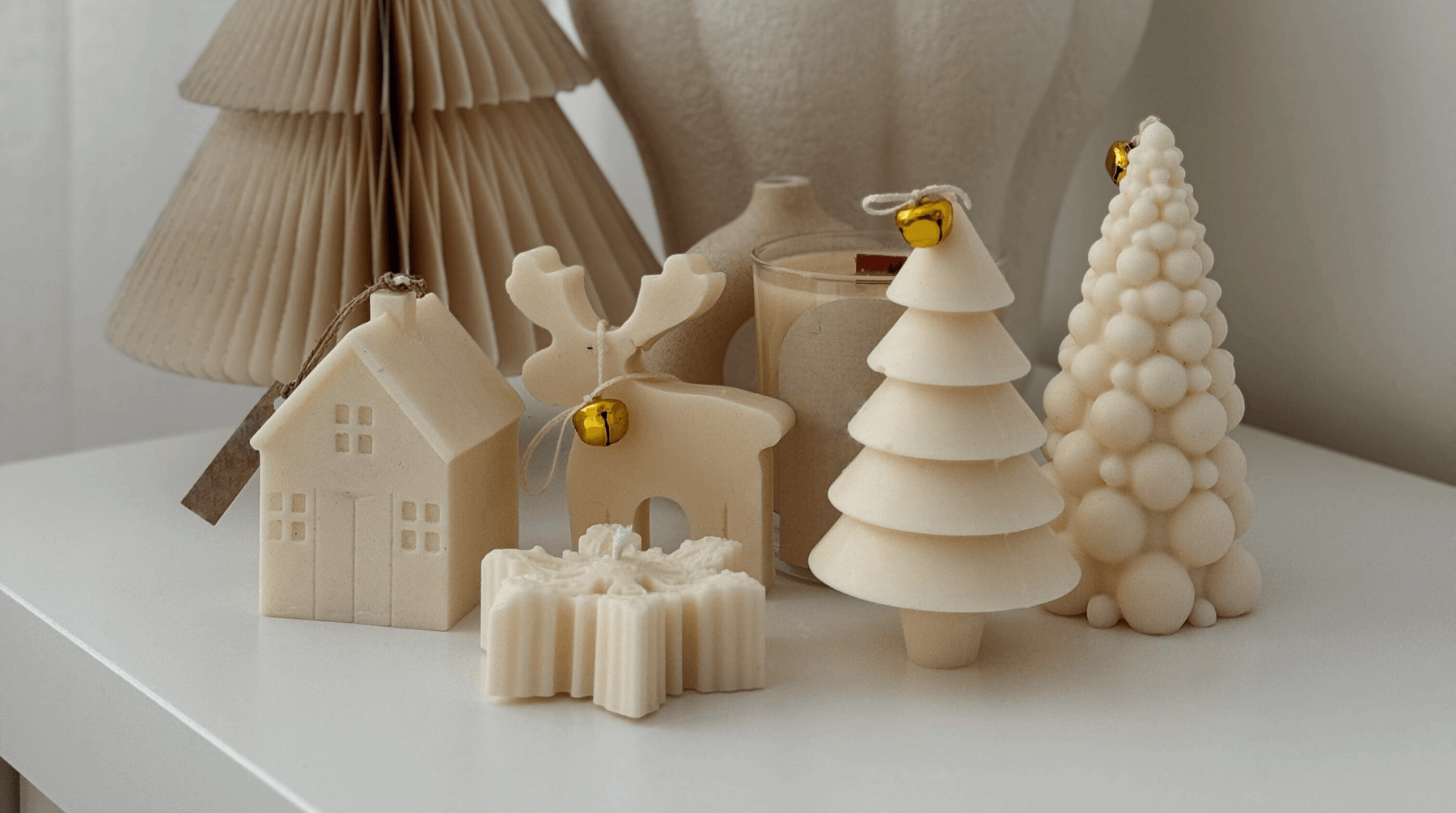 Hier sieht man unsere Weihnachtskerzen. Sie sind das perfekte Geschenk für Weihnachten!