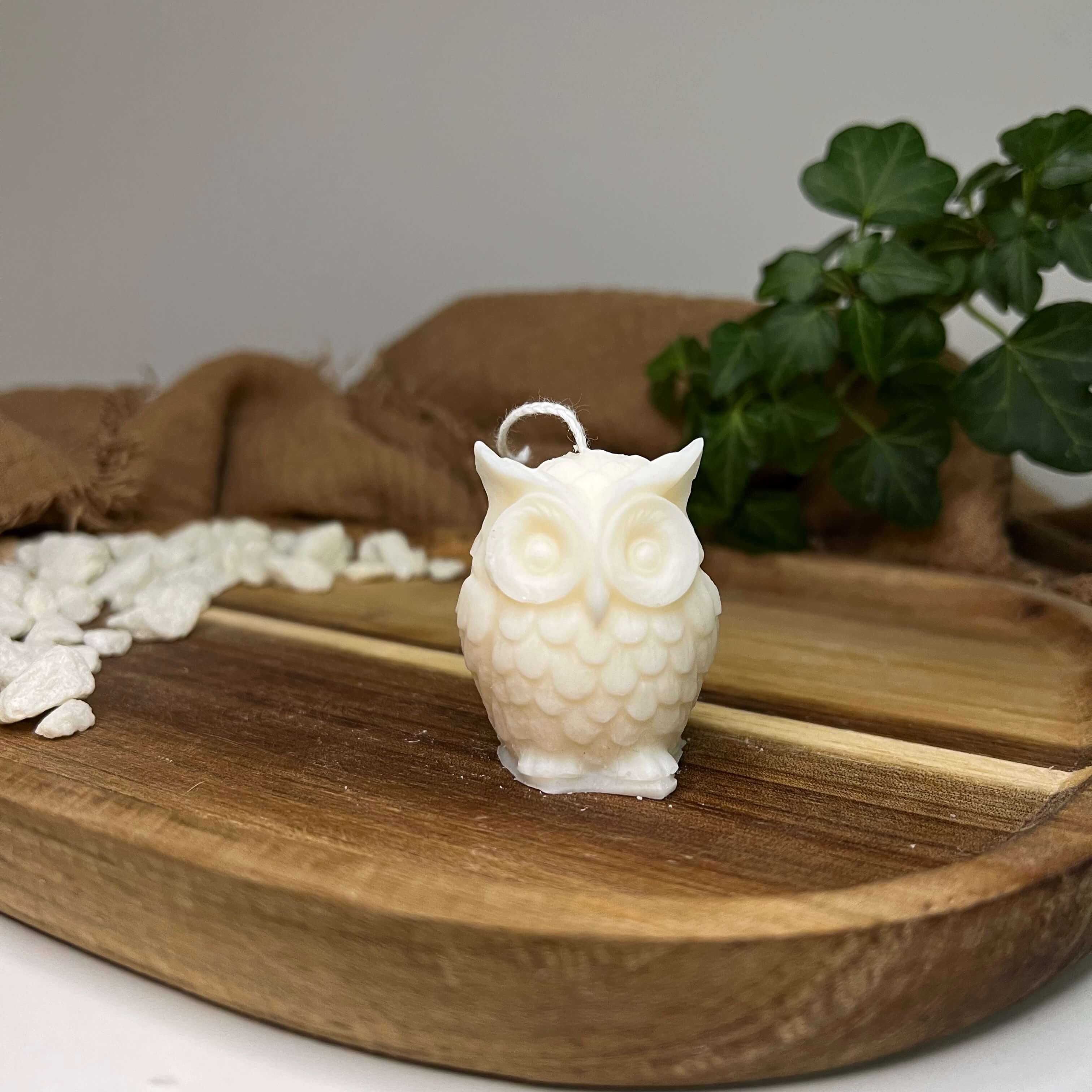 Hier sieht man unsere Twilight Owl Kerze. Mit ihrem Eulen Design ist sie perfekt als Dekoration geeignet. Sie sieht elegant und ästhetisch aus.